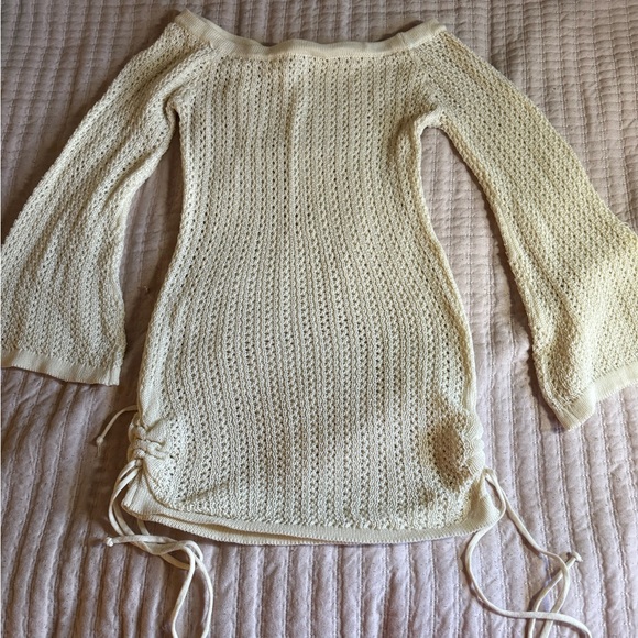 SHEIN Swim Suit Cover Up Cream Knit - Picture 1 of 6